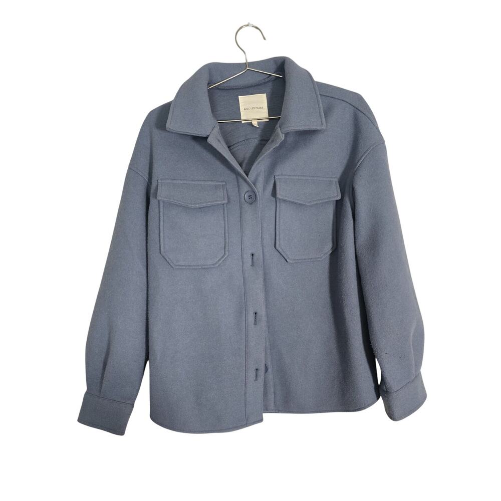 Anthropologie Blue Pea Coat Girl Avec Les Filles Women's Small Cottage Layering